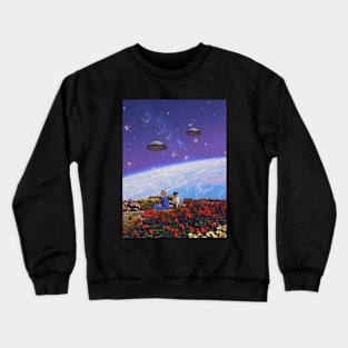 The Garden Watchers - Space Collage, Retro Futurism, Sci-Fi Crewneck Sweatshirt